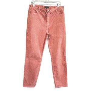 Juicy Couture Corduroy Pants Women’s 32 Salmon Pink Skinny Stretch Zip Fly